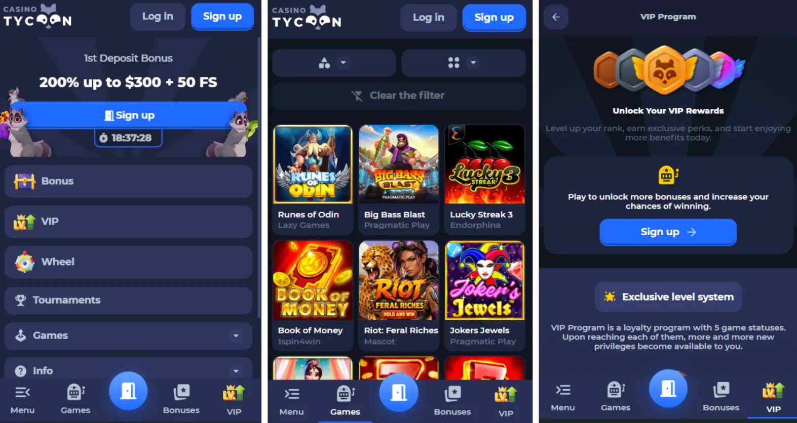 tycoonwin casino mobile browser